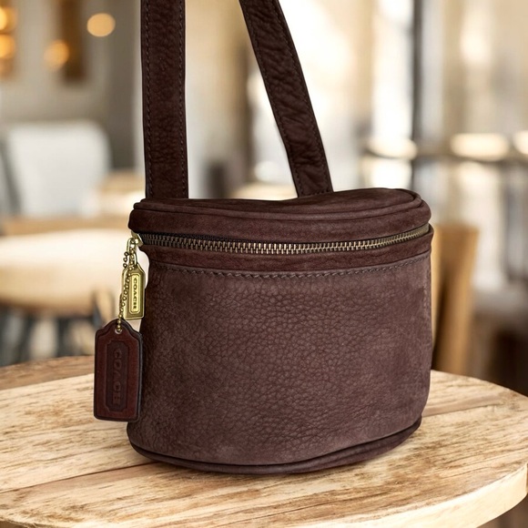 Rare Coach Vintage Creel Crossbody Bag Brown Nubuck Leather - Picture 10 of 17